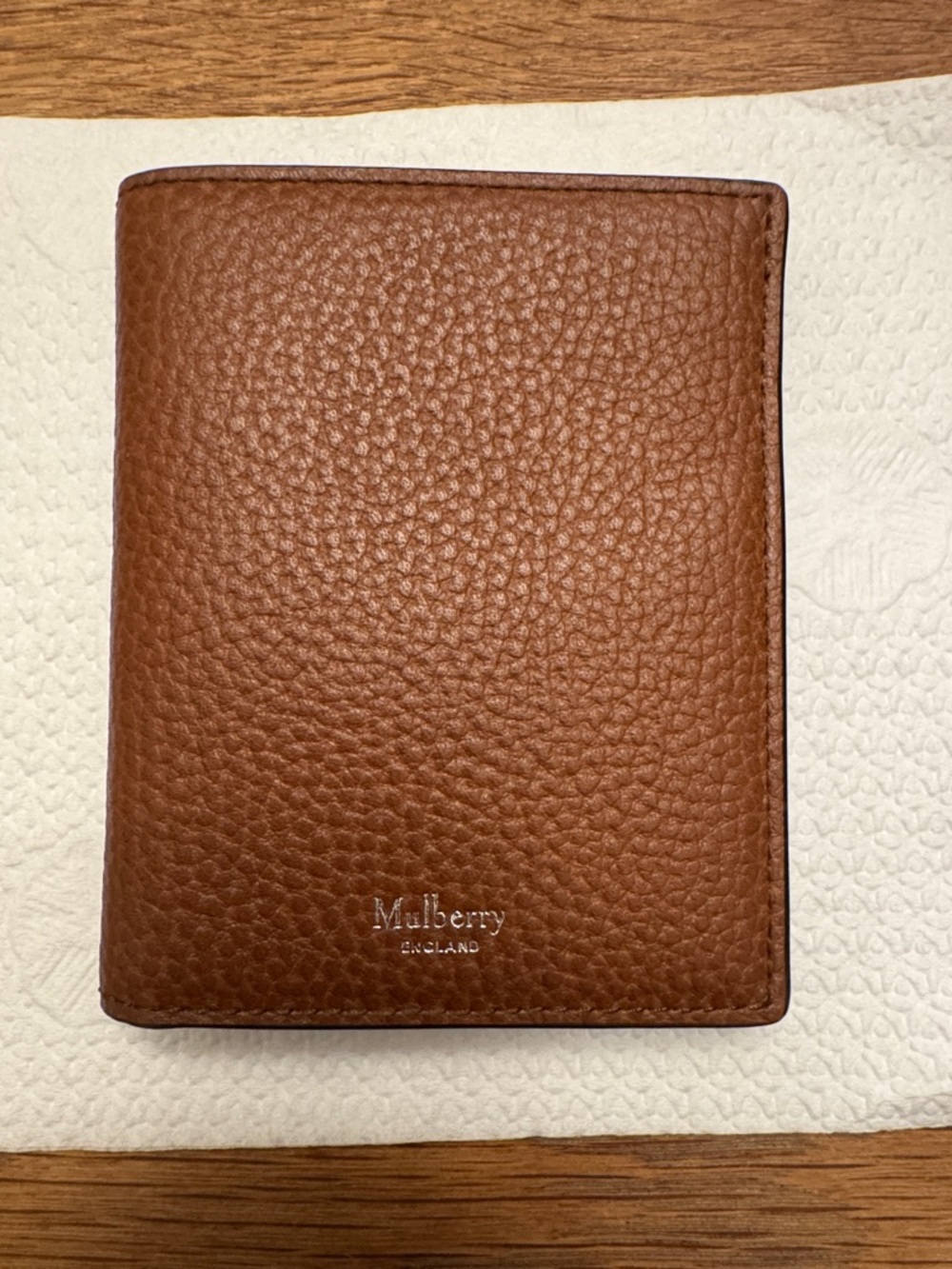 Mulberry Pebbled Leather Wallet in Chestnut Brown